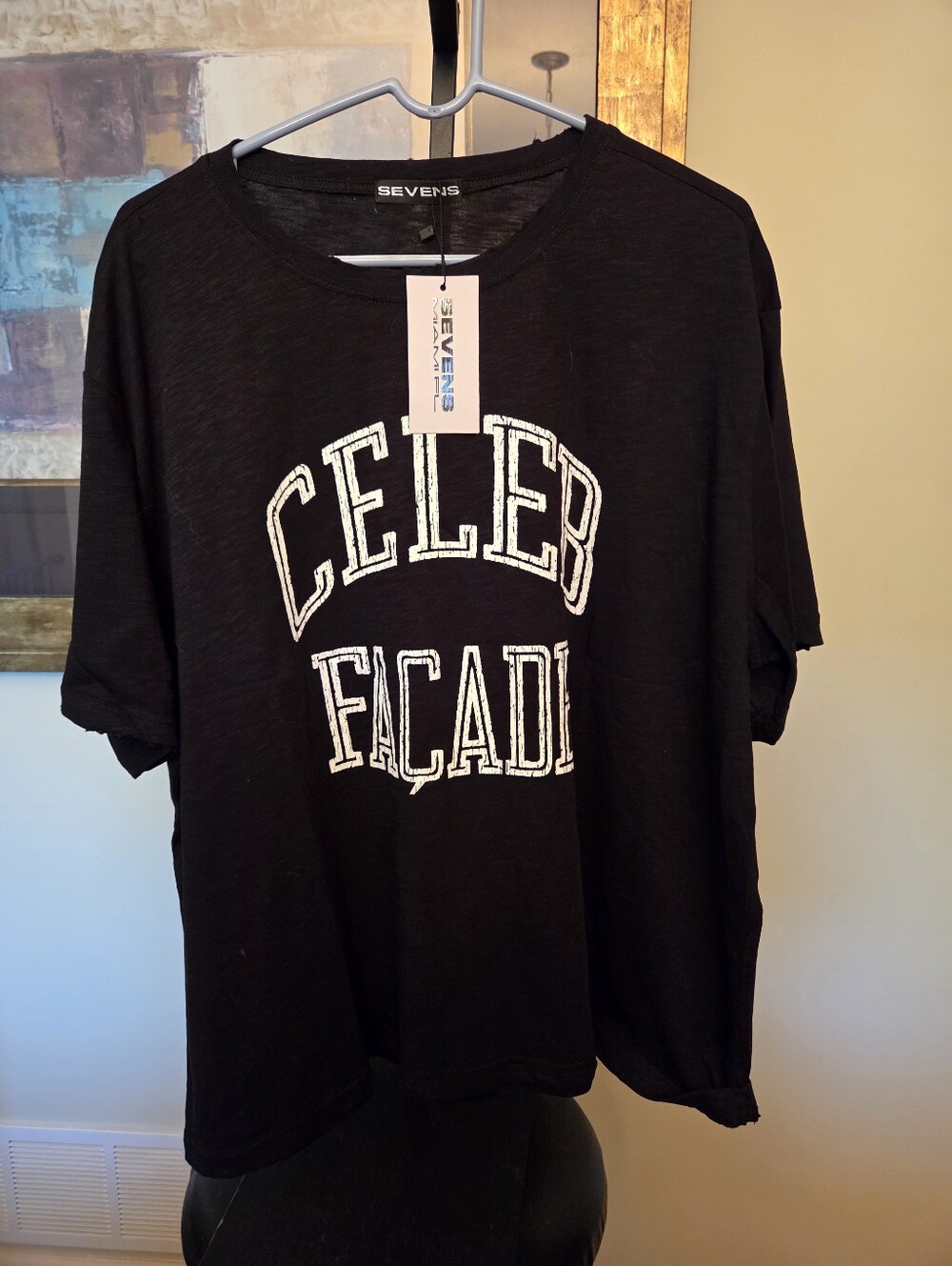 Sevens Miami FL "Celeb Facade" Slub Tee Black 2XL NWT With Bag